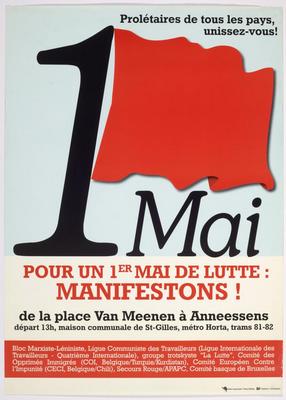 1 mai : pour un 1er mai de lutte : manifestons ! : de la place Van Meenen à Anneessens