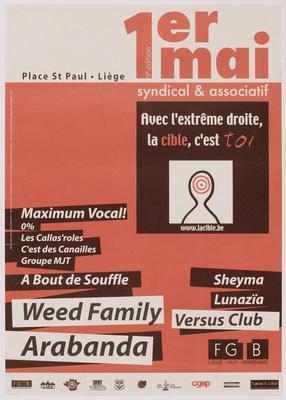 1er mai syndical &amp; associatif : 9e édition : Place St-Paul, Liège