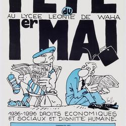 Fête du 1er mai au Lycée Léonie de Waha : 1936-1996 droits économiques et sociaux et dignité humaine