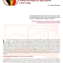 "Une telle indifférence" : la présence communiste dans les entreprises belges de l’après-guerre (1945-1948)