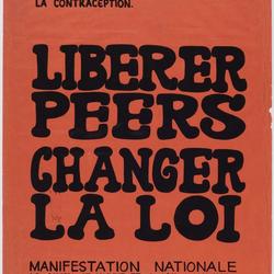Libérer Peers, changer la loi : manifestation nationale, le samedi 27 janvier 73 à 14h à Namur