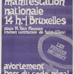 31 mars 1979, manifestation nationale 14h30, Bruxelles : avortement hors du code pénal : les femmes décident