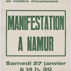 Comité Willy Peers contre les poursuites en matière d'avortement : manifestation à Namur : samedi 27 janvier à 14h30, Place St-Aubin