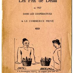 Les prix de détail relevés en 1927 dans les coopératives et dans le commerce privé