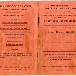 Parti ouvrier belge : Union coopérative [Liège, section Beyne-Heusay] : livret de Caisse d'épargne