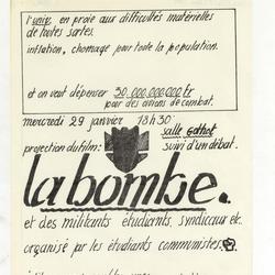 Projection du film : la bombe, suivi d'un débat