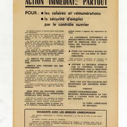 Action immédiate partout = Overal onmiddellijke aktie