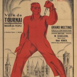 Le Dimanche rouge dans le Tournaisis et le pays d'Ath : tous au meeting : Parti ouvrier belge, arrondissement de Tournai-Ath : 15 mars 1931 à 10h du matin