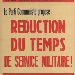 Pour que la Belgique contribue à la détente internationale, le Parti communiste propose : réduction du temps du service militaire ! : assistez aux meetings et assemblées organisés sur cette question