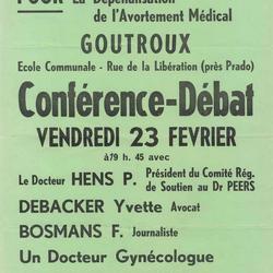Pour la libération du Docteur Peers, la dépénalisation de l'avortement médical : Goutroux, conférence-débat / Comité local de soutien au Docteur Peers